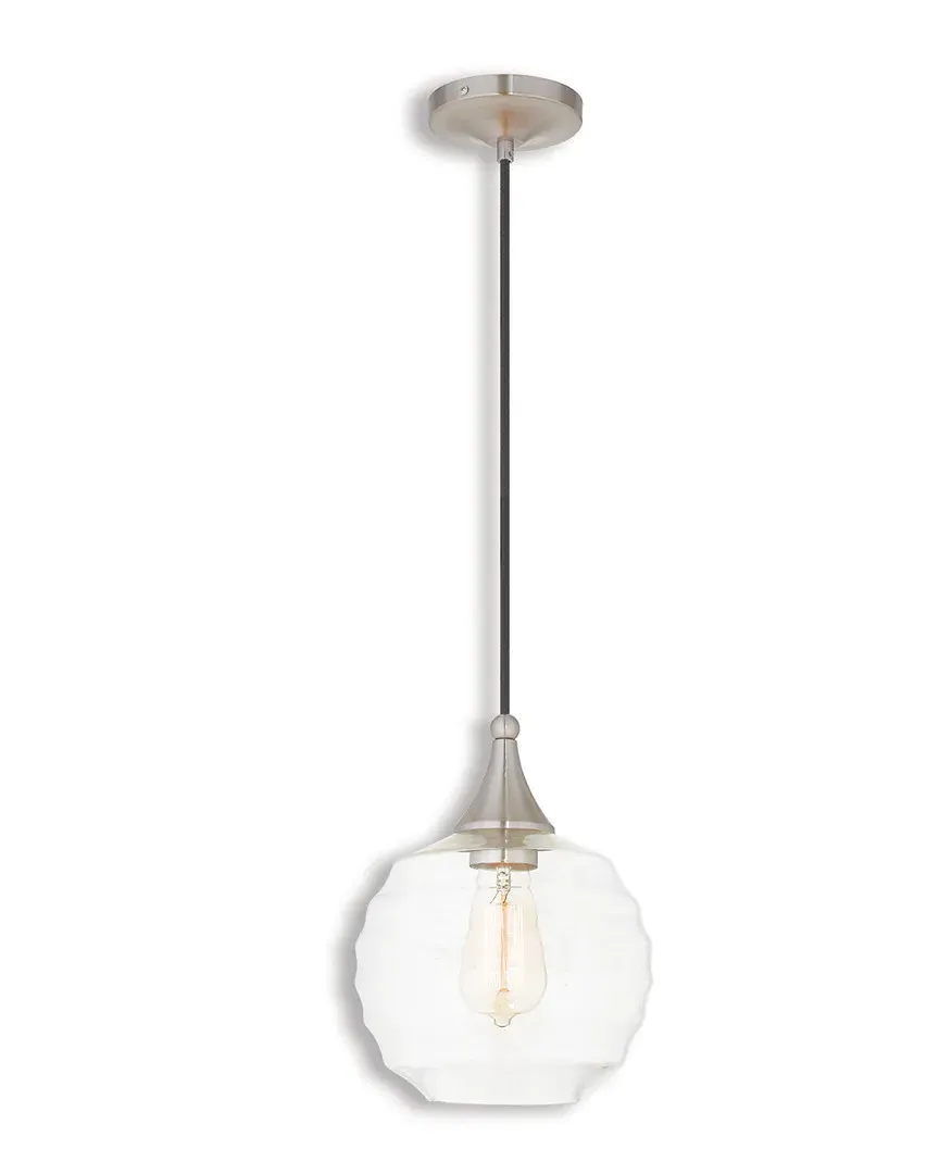 Art Glass 1-Light Mini Pendant - Brushed Nickel, Glass