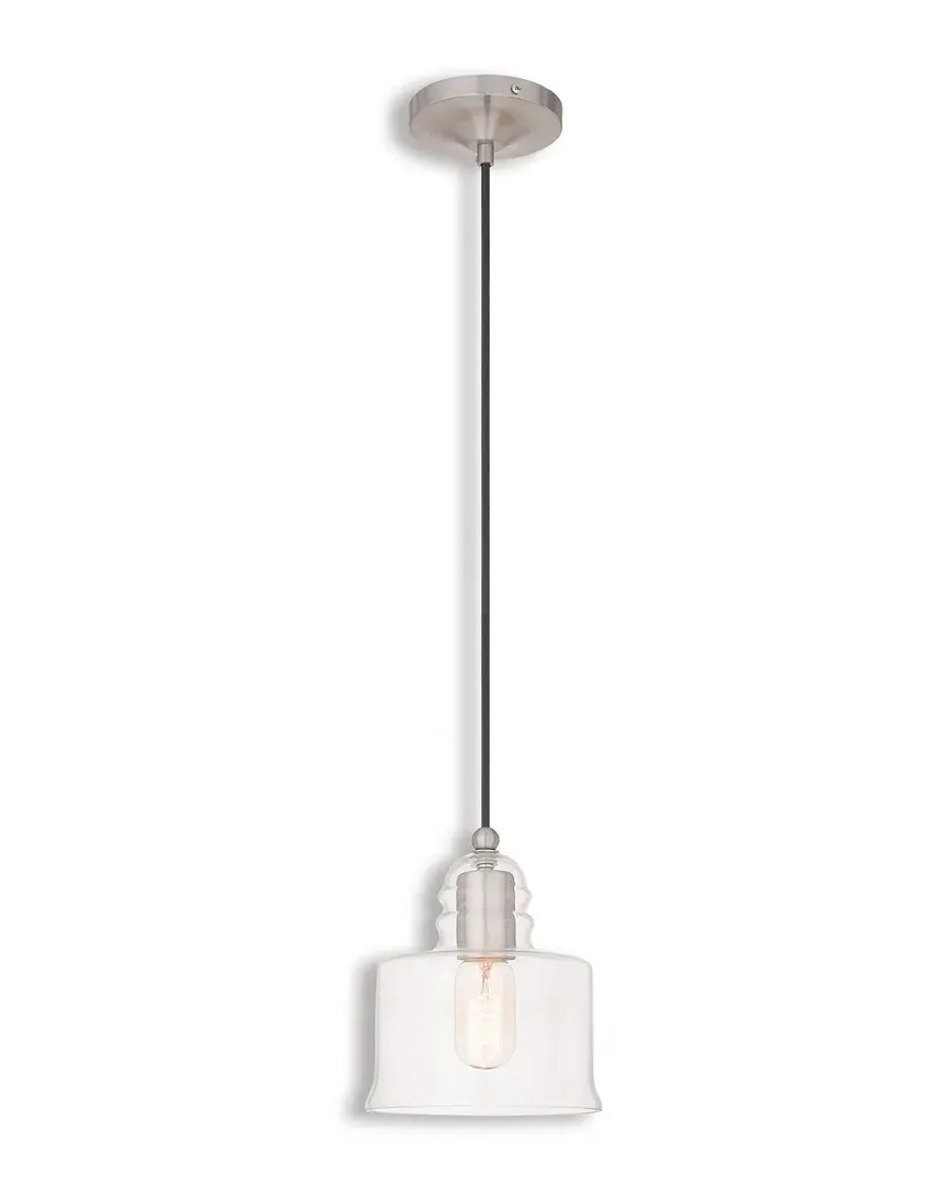 Art Glass 1-Light Mini Pendant - Brushed Nickel, Glass image