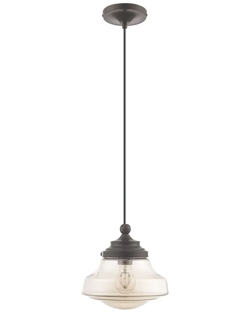 Art Glass Mini Pendant Light - English Bronze, Glass image