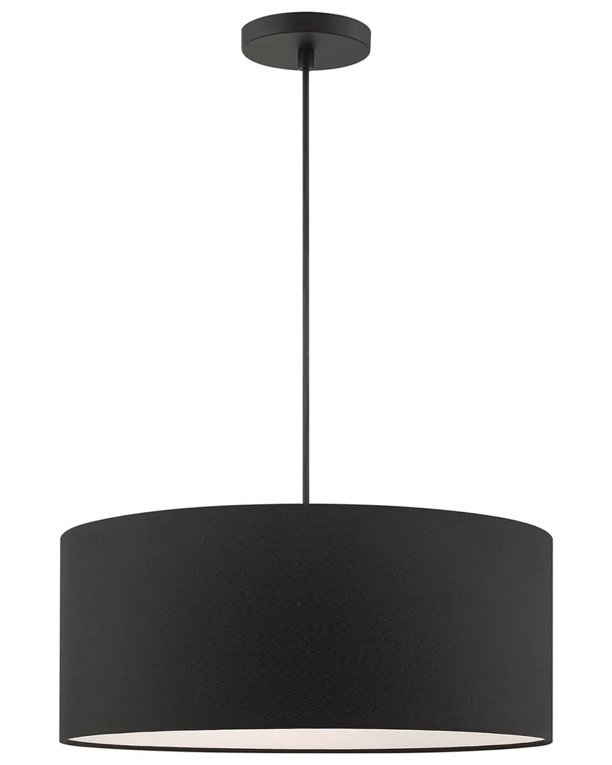 Bainbridge 3-Light Pendant - Black, Fabric image