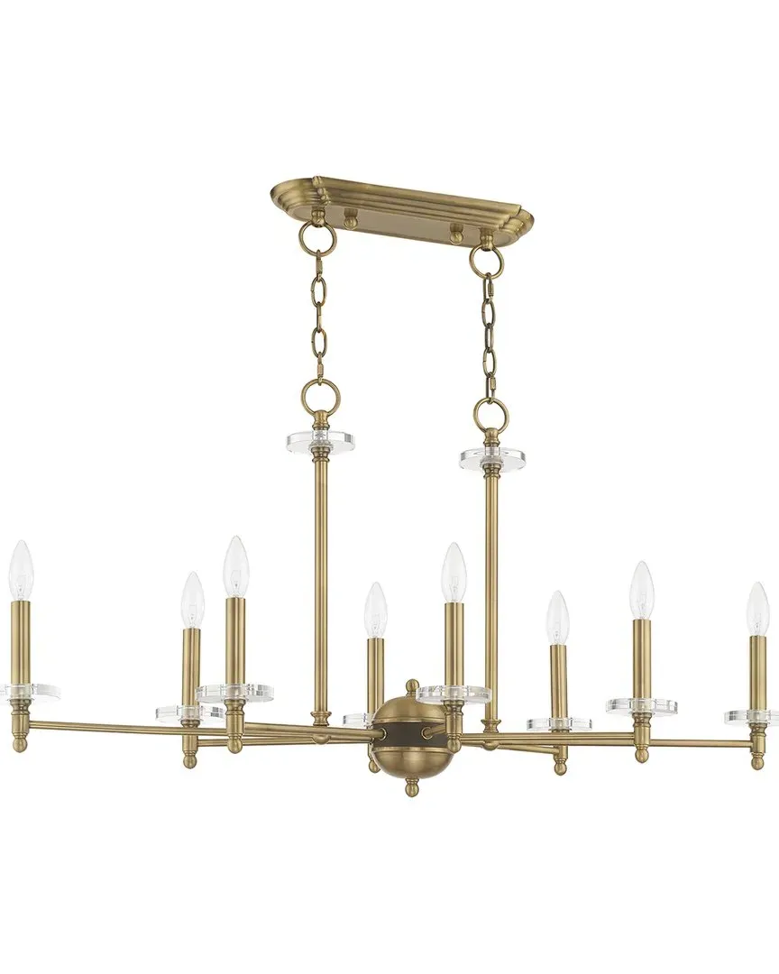 Bancroft 8-Light Linear Chandelier - Antique Brass, Steel image