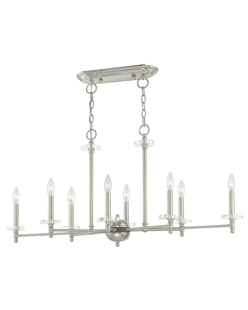 Bancroft 8 Light Linear Chandelier - Brushed Nickel, Steel
