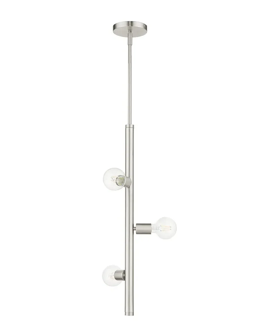 Bannister 3 Light Pendant - Brushed Nickel, Steel