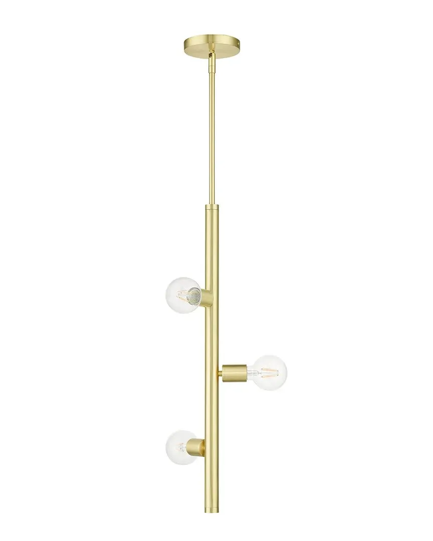 Bannister 3-Light Pendant - Satin Brass, Steel