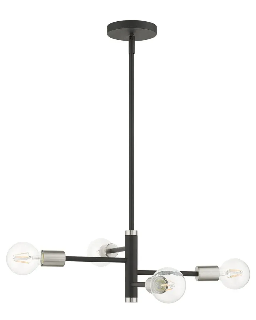 Bannister 4 Light Chandelier - Black, Steel image