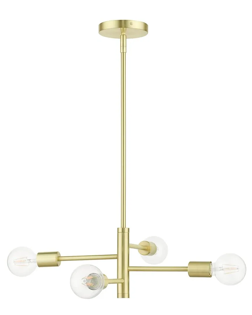 Bannister 4 Light Chandelier - Satin Brass, Steel image