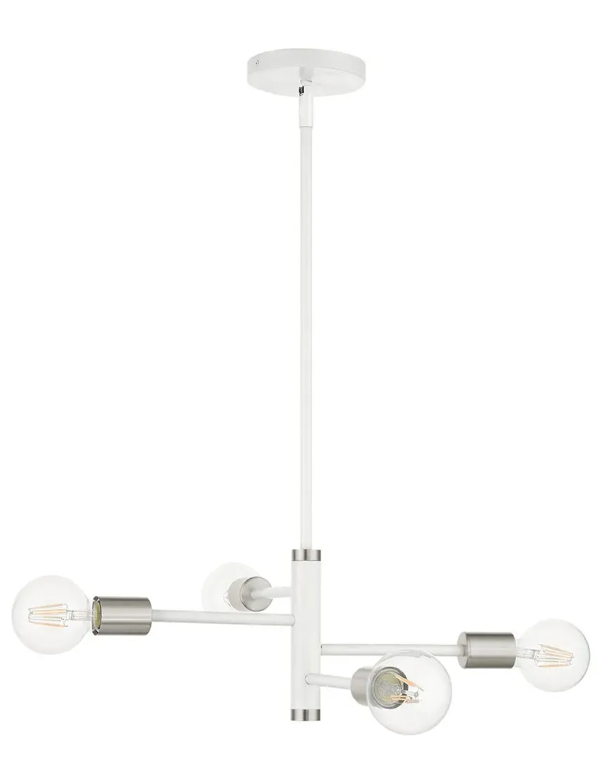 Bannister 4 Light Chandelier - White, Steel image