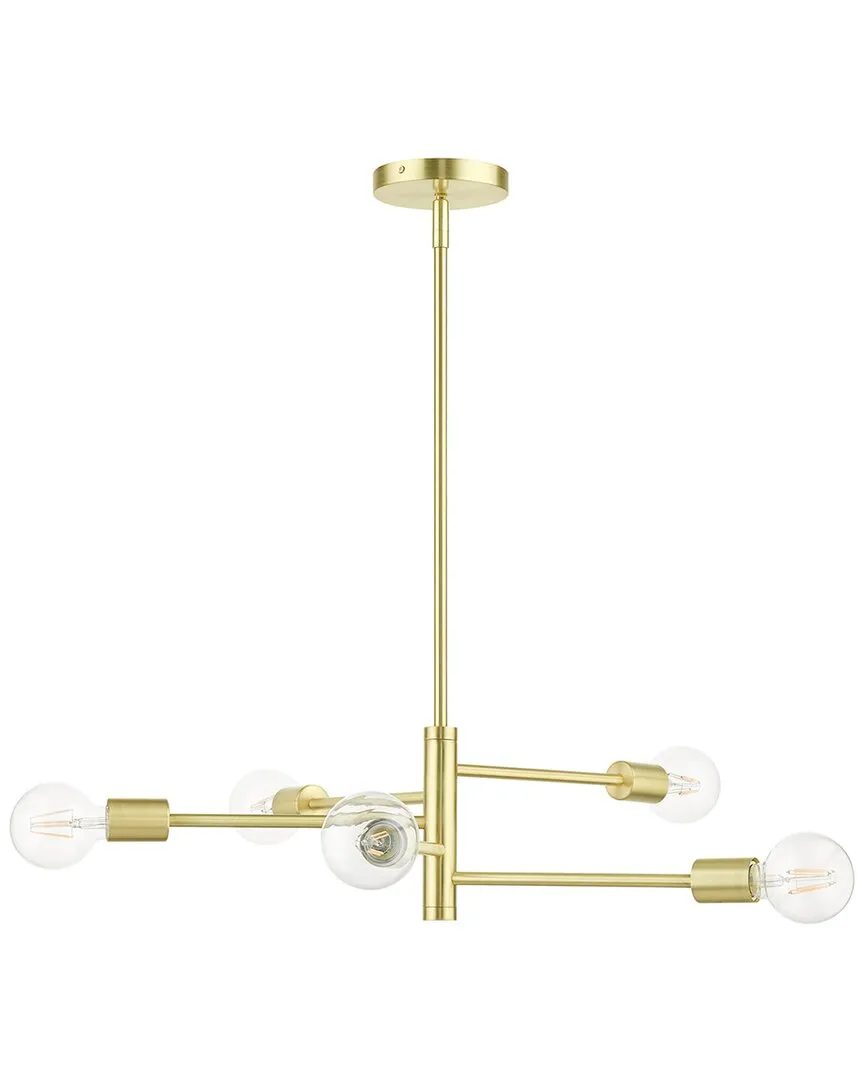Bannister 5 Light Chandelier - Satin Brass, Steel