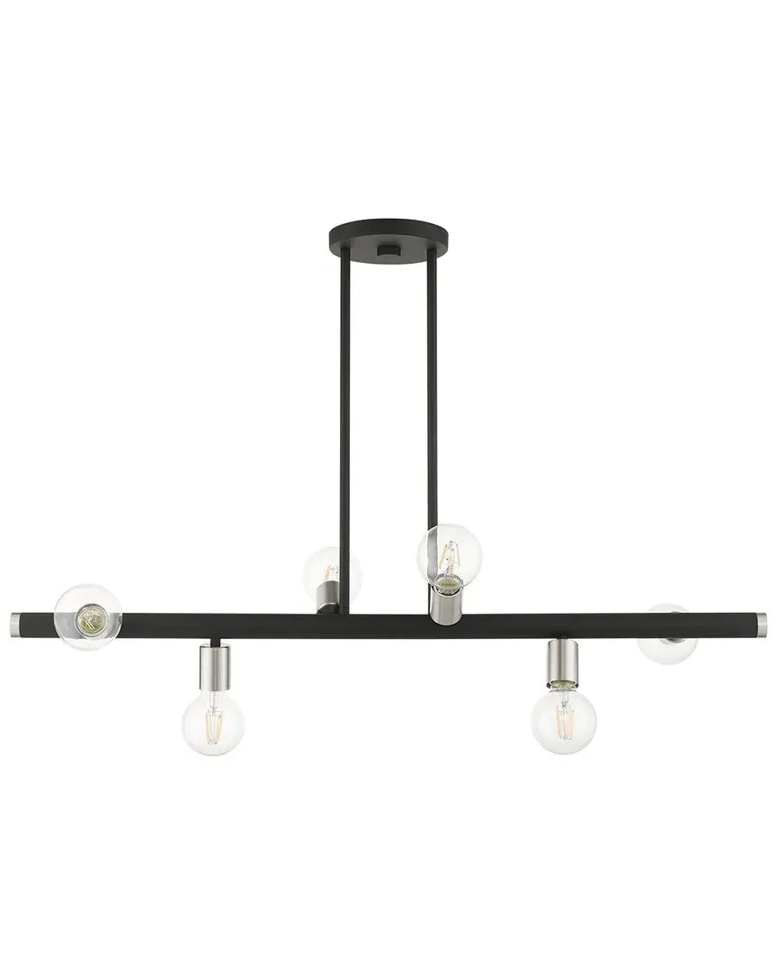 Bannister 6 Light Chandelier - Black, Steel image