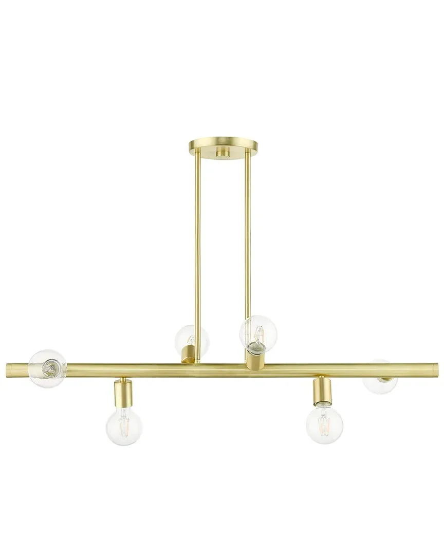 Bannister 6 Light Chandelier - Satin Brass, Steel