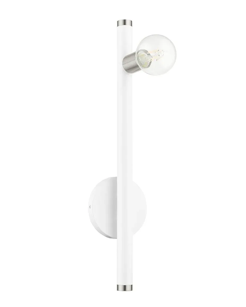Bannister Wall Sconce - White, Steel image