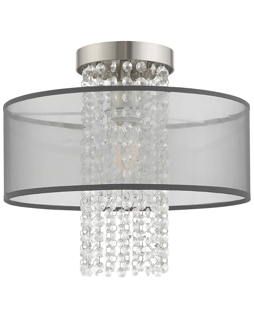 Bella Vista 1 Light Ceiling Mount - Brushed Nickel, Steel