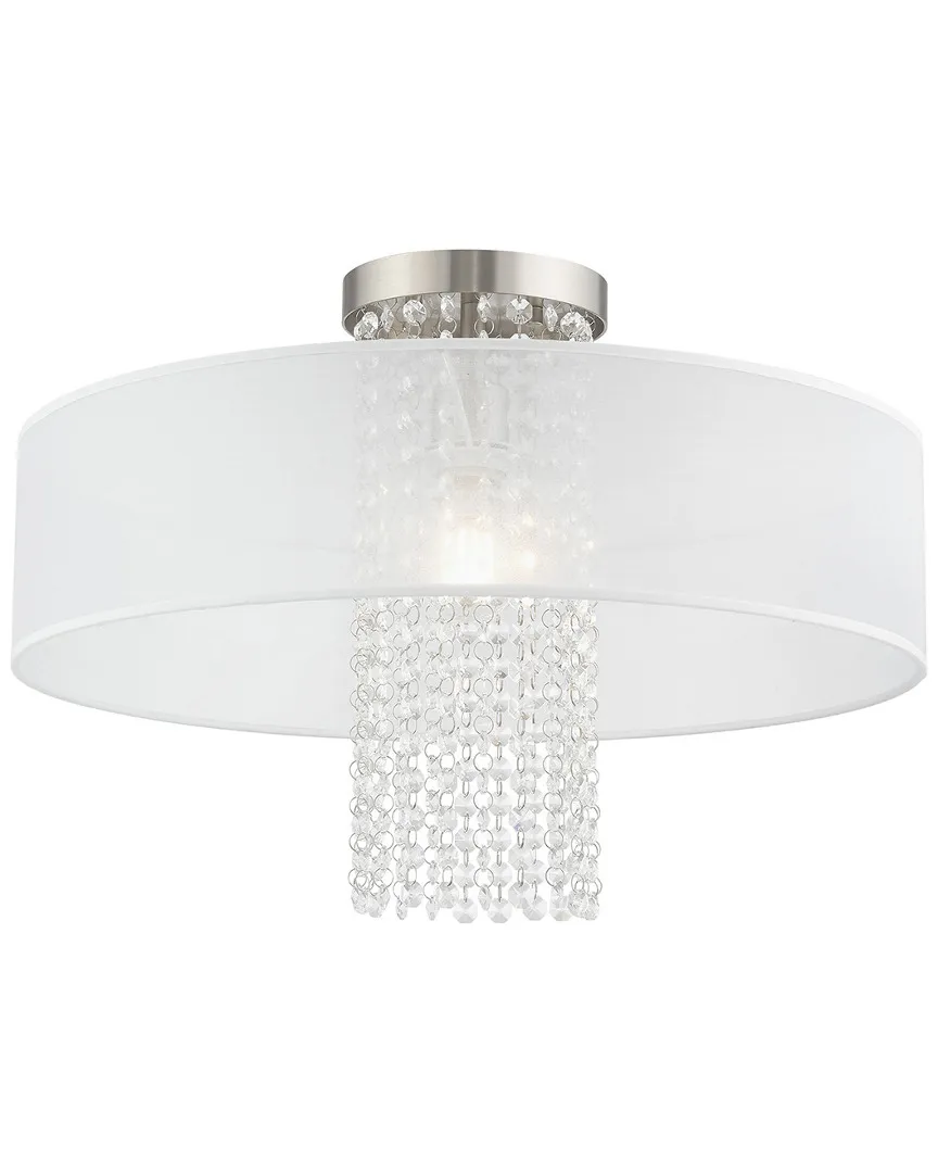 Bella Vista 1 Light Ceiling Mount - Brushed Nickel, Steel