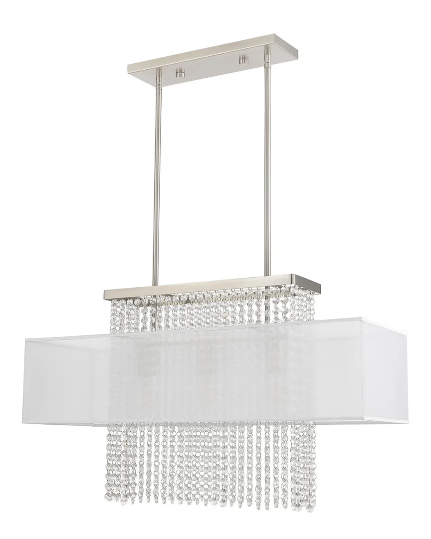 Bella Vista 3 Light Linear Chandelier - Brushed Nickel, Steel
