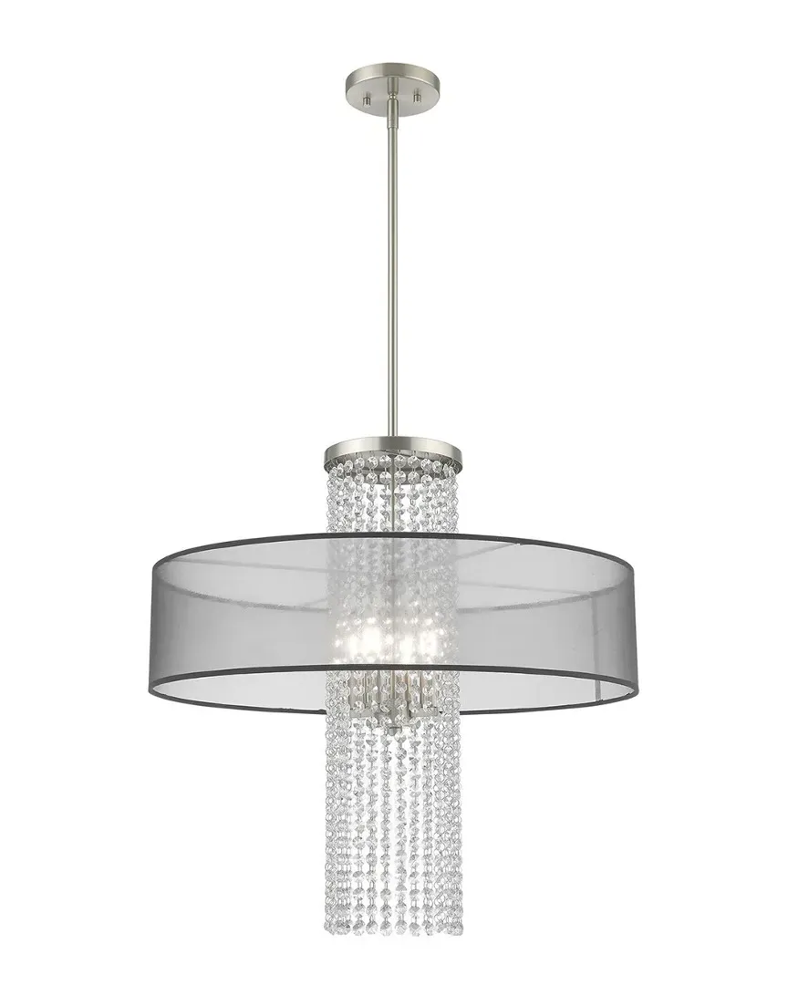 Bella Vista 4-Light Pendant Chandelier - Brushed Nickel, Steel