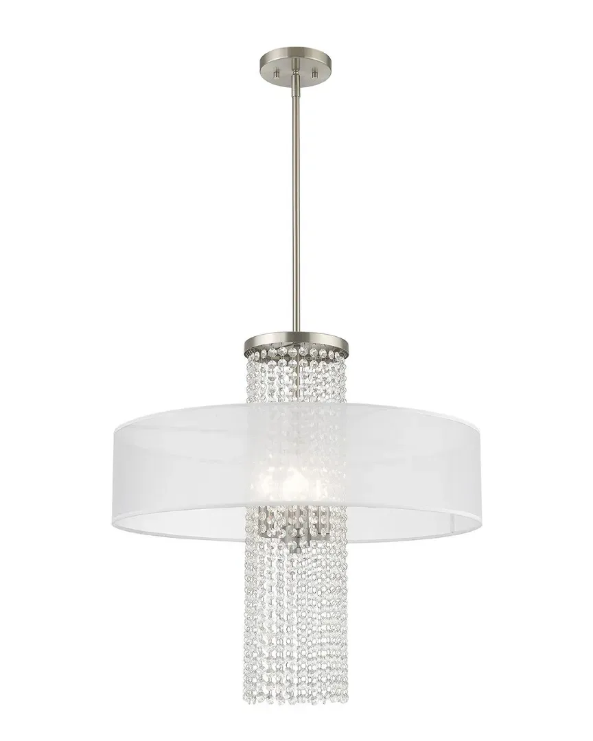 Bella Vista 4-Light Pendant Chandelier - Brushed Nickel, Steel