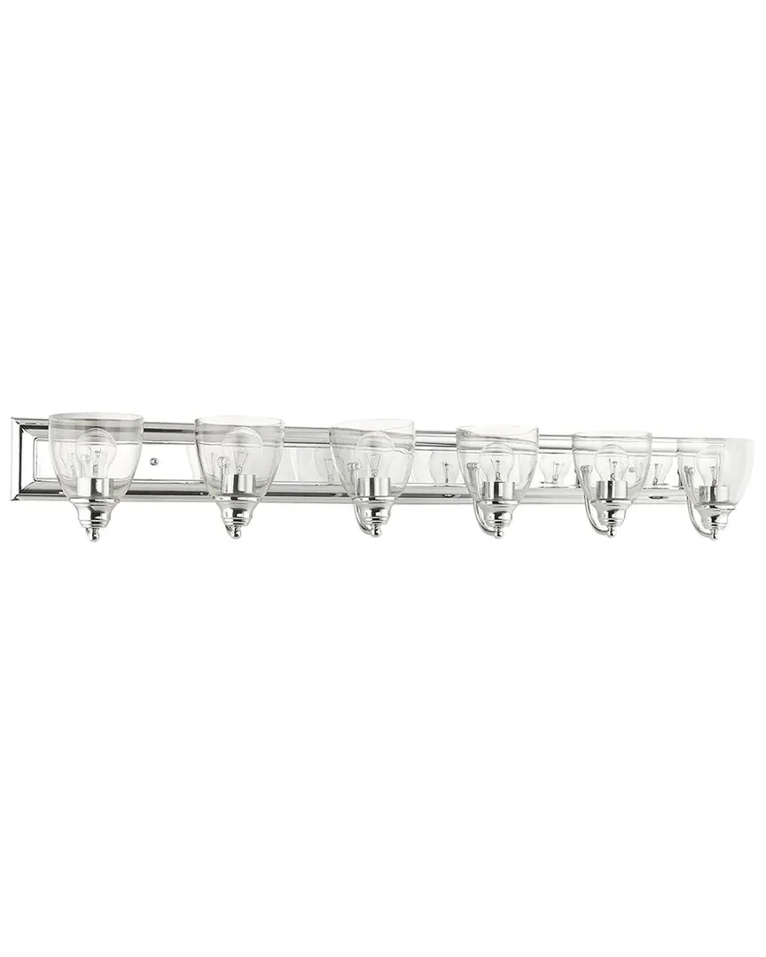 Birmingham 6-Light Vanity Sconce - Polished Chrome, Clear Glass