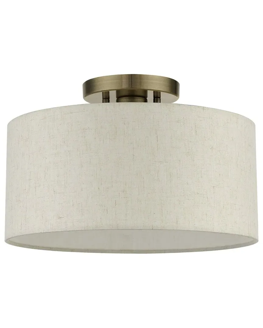 Blossom 1 Light Semi-Flush Ceiling Light - Antique Brass