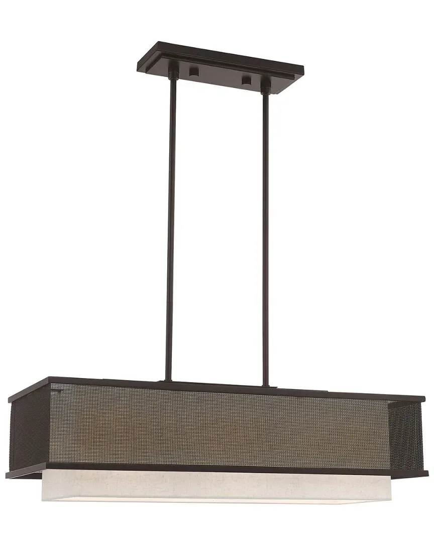 Braddock 3 Light Linear Chandelier - Bronze, Steel