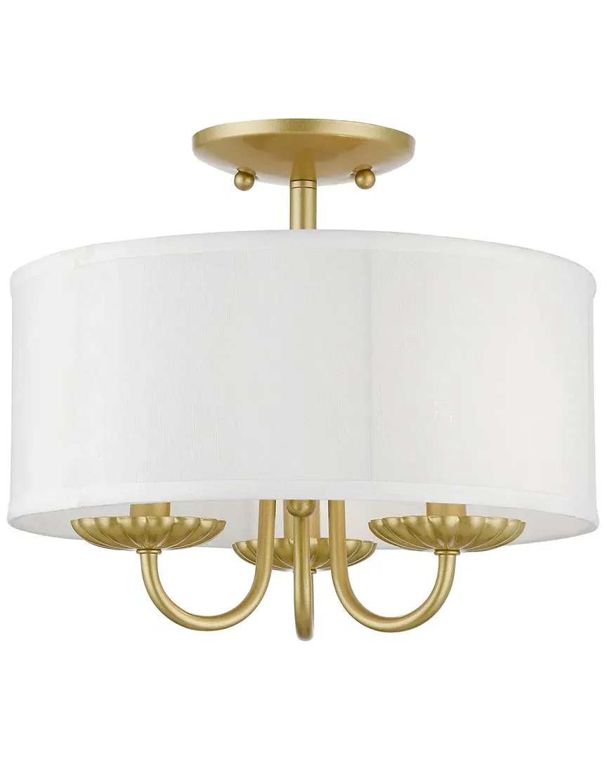 Brookdale 3-Light Semi Flush Mount - Soft Gold, Steel image