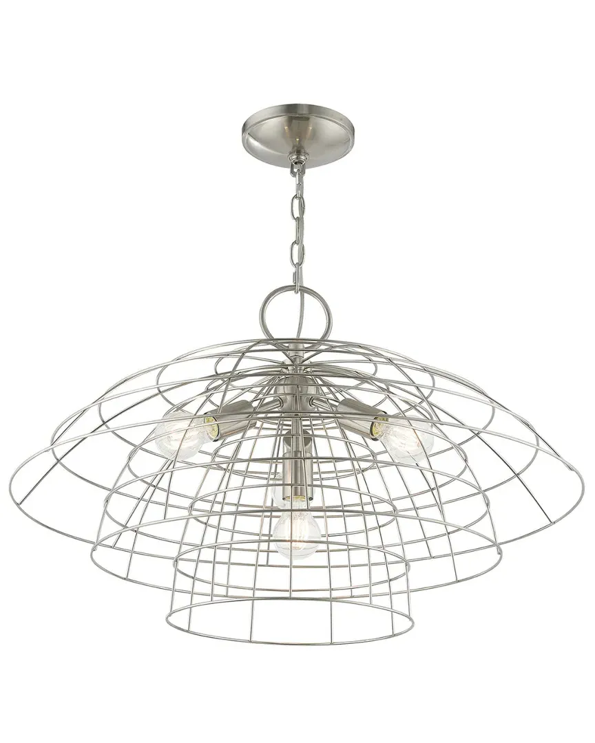 Brooklyn 4 Light Chandelier - Brushed Nickel, Steel image