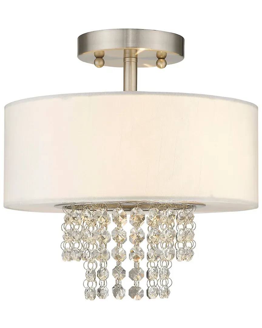 Carlisle 2-Light Semi Flush Mount - Brushed Nickel, Steel