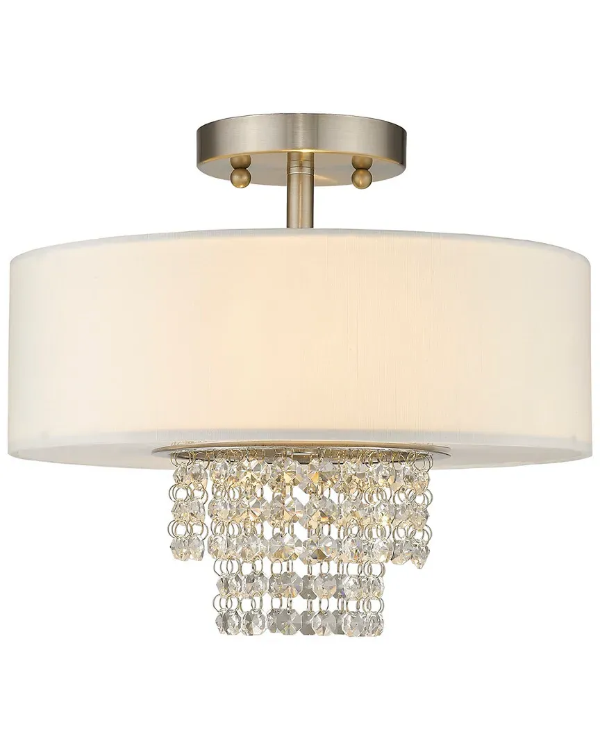 Carlisle 2-Light Semi Flush Mount - Brushed Nickel, Steel