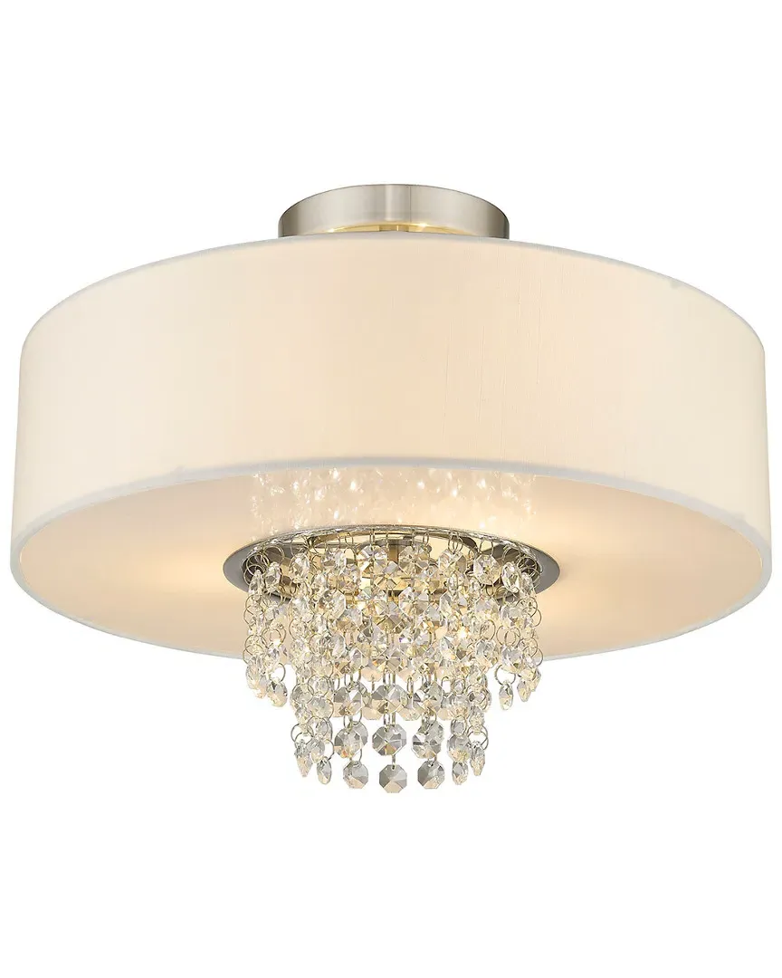 Carlisle 3-Light Semi Flush Mount - Brushed Nickel, Steel
