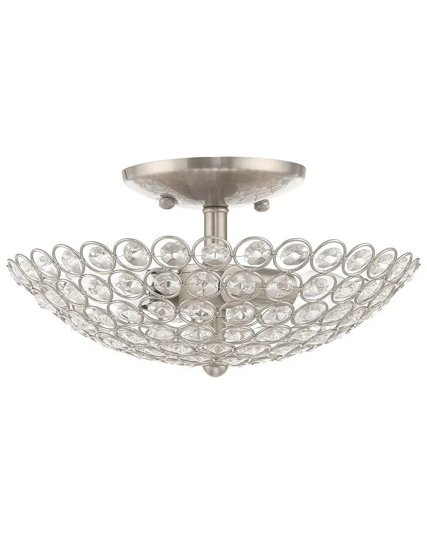 Cassandra 2-Light Ceiling Mount - Brushed Nickel, Steel image