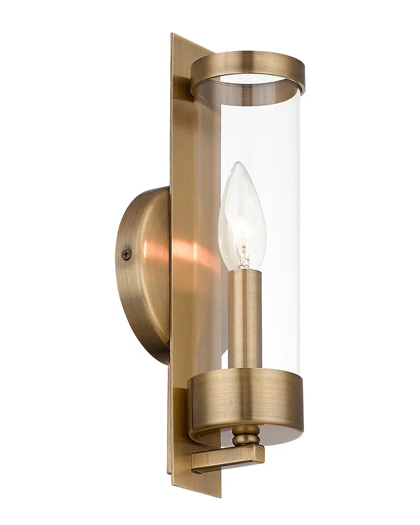 Castleton Single Light Wall Sconce - Antique Brass, Steel