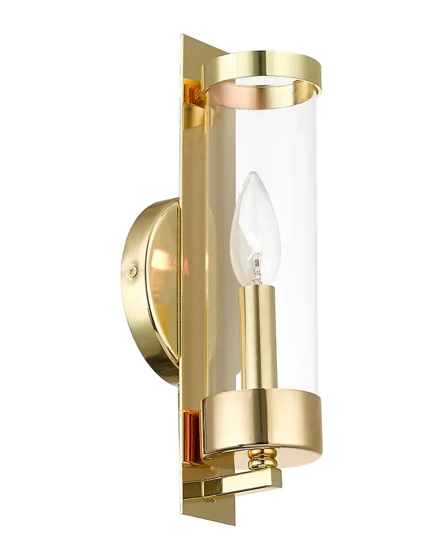 Castleton Single Light Wall Sconce - Polished Brass, Steel