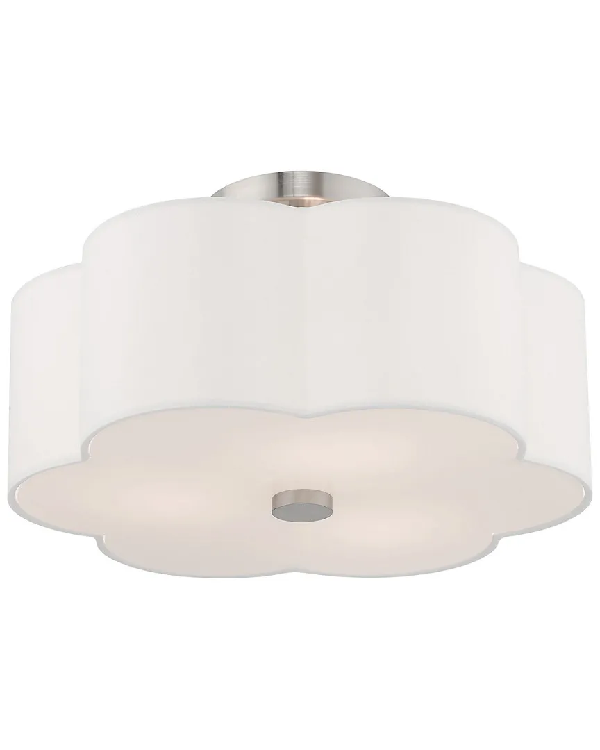 Chelsea 3 Light Ceiling Mount - Brushed Nickel, Steel