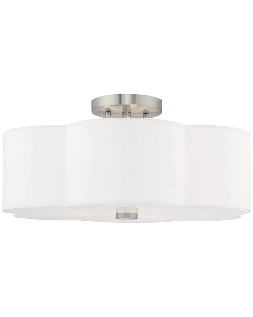 Chelsea 3 Light Ceiling Mount - Brushed Nickel, Steel