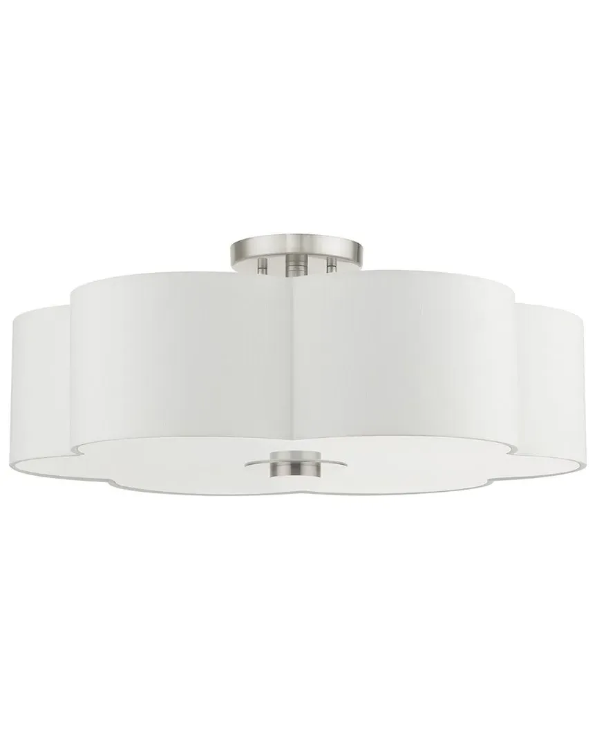 Chelsea 5-Light Semi-Flush Ceiling Light - Brushed Nickel