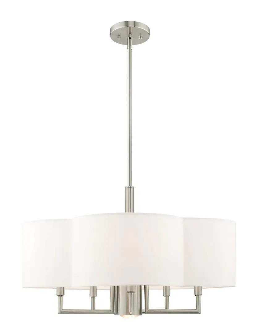 Chelsea 6 Light Pendant Chandelier - Brushed Nickel, Steel