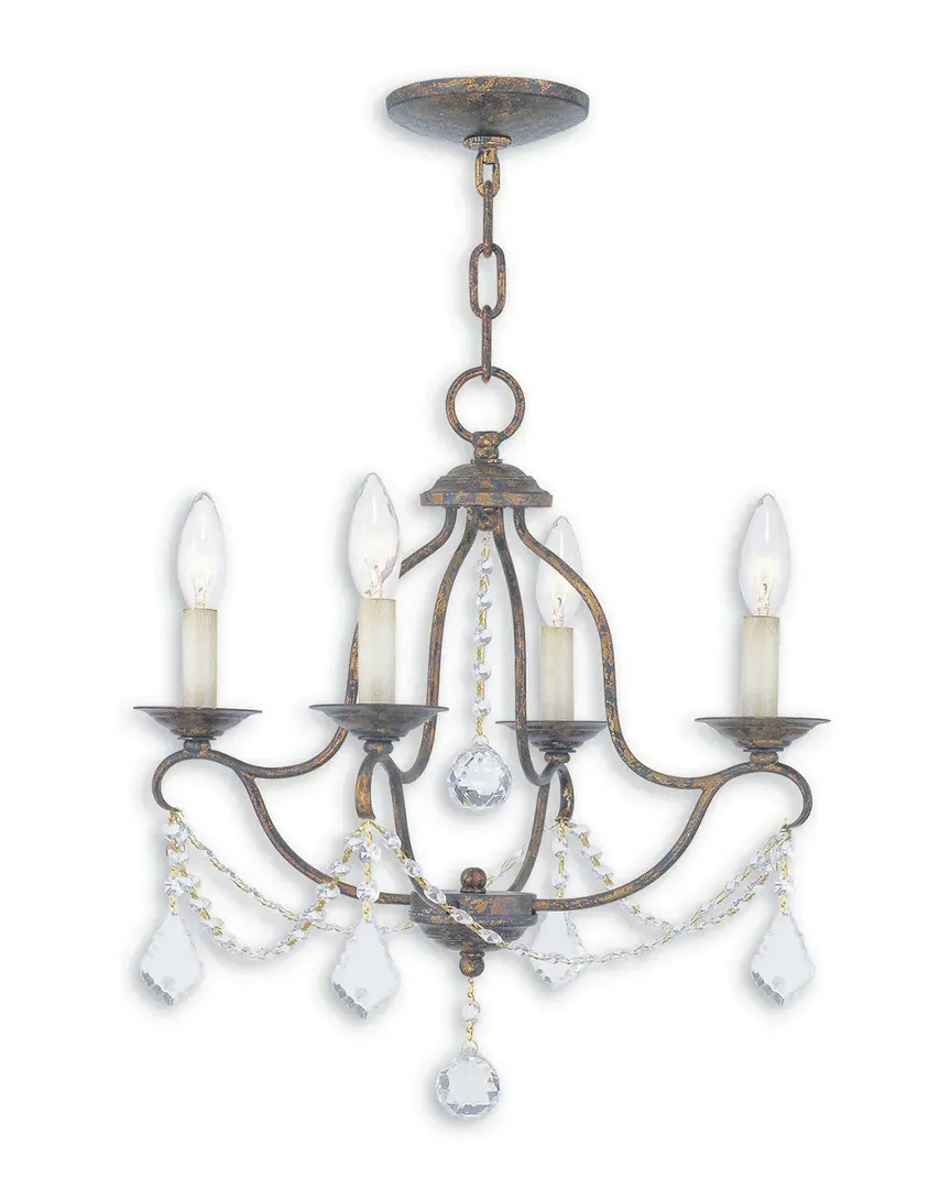 Chesterfield 4 Light Mini Chandelier - Bronze, Steel