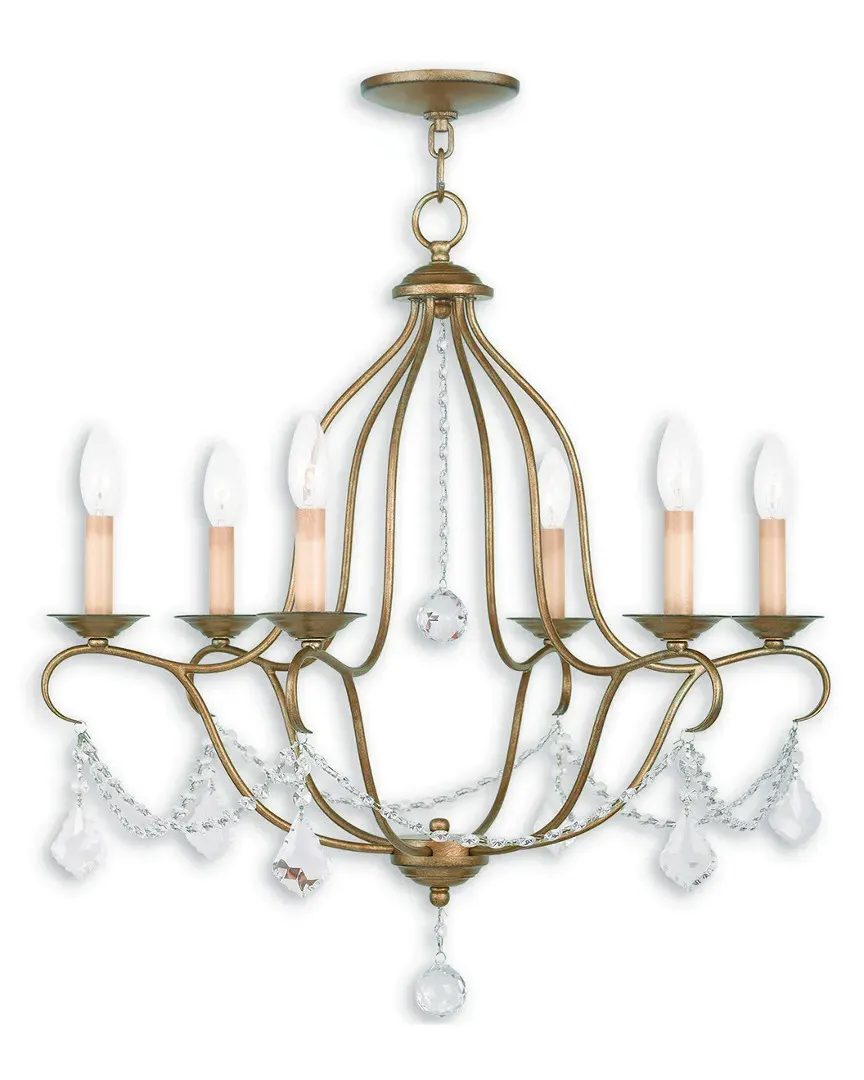 Chesterfield 6-Light Chandelier - Antique Gold Leaf, Steel