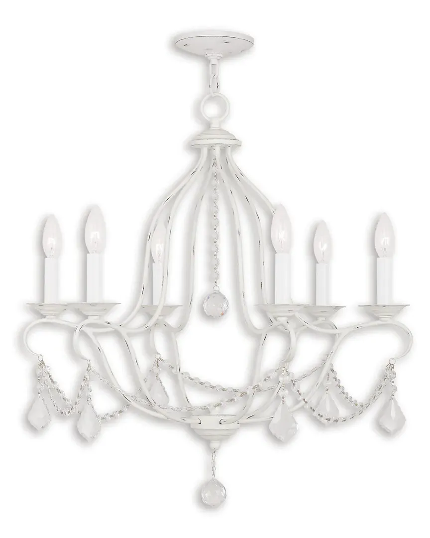 Chesterfield 6-Light Chandelier - Antique White, Steel image