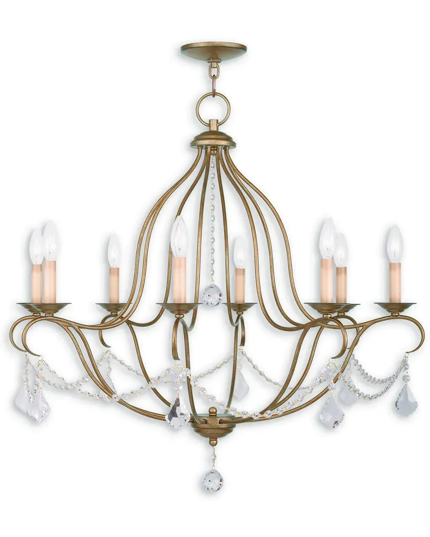 Chesterfield 8-Light Chandelier - Antique Gold Leaf, Steel