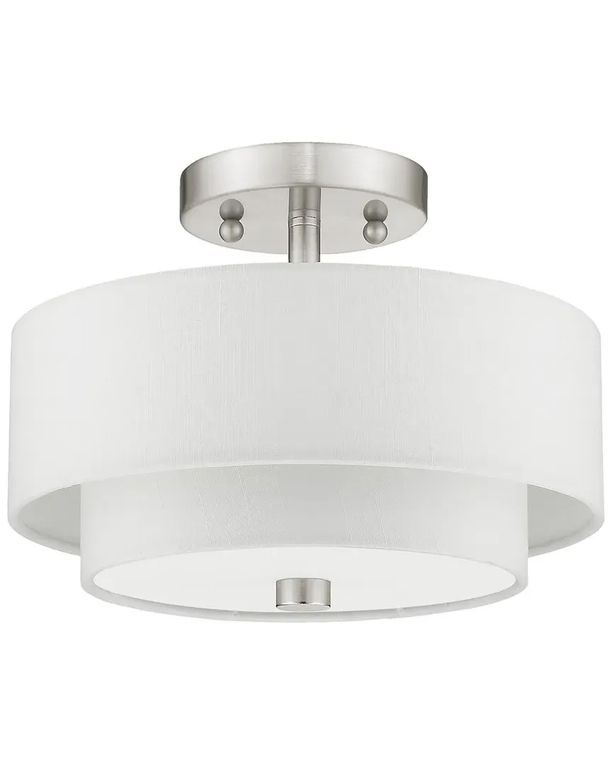 Claremont 2-Light Ceiling Mount - Brushed Nickel, Steel image