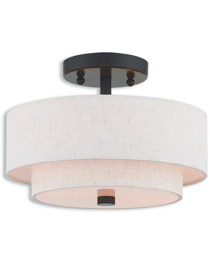 Claremont 2 Light Semi Flush Mount - English Bronze