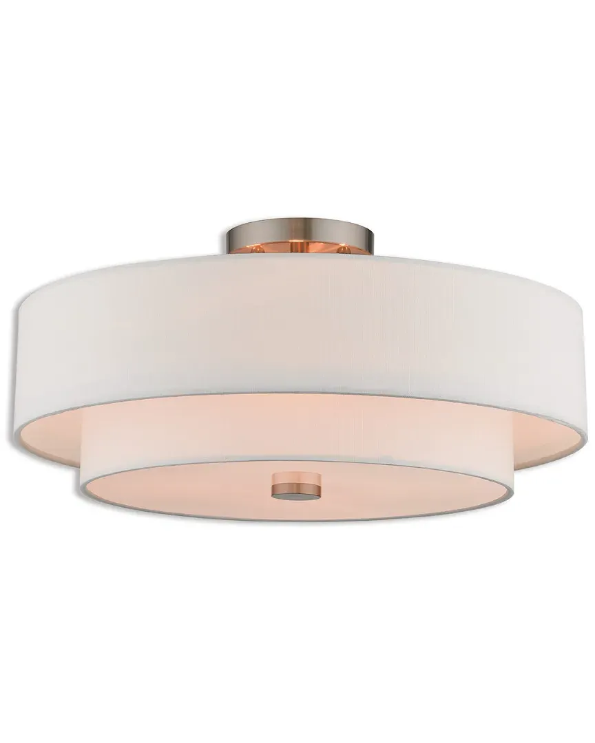 Claremont 4-Light Semi Flush Mount - Brushed Nickel, Steel