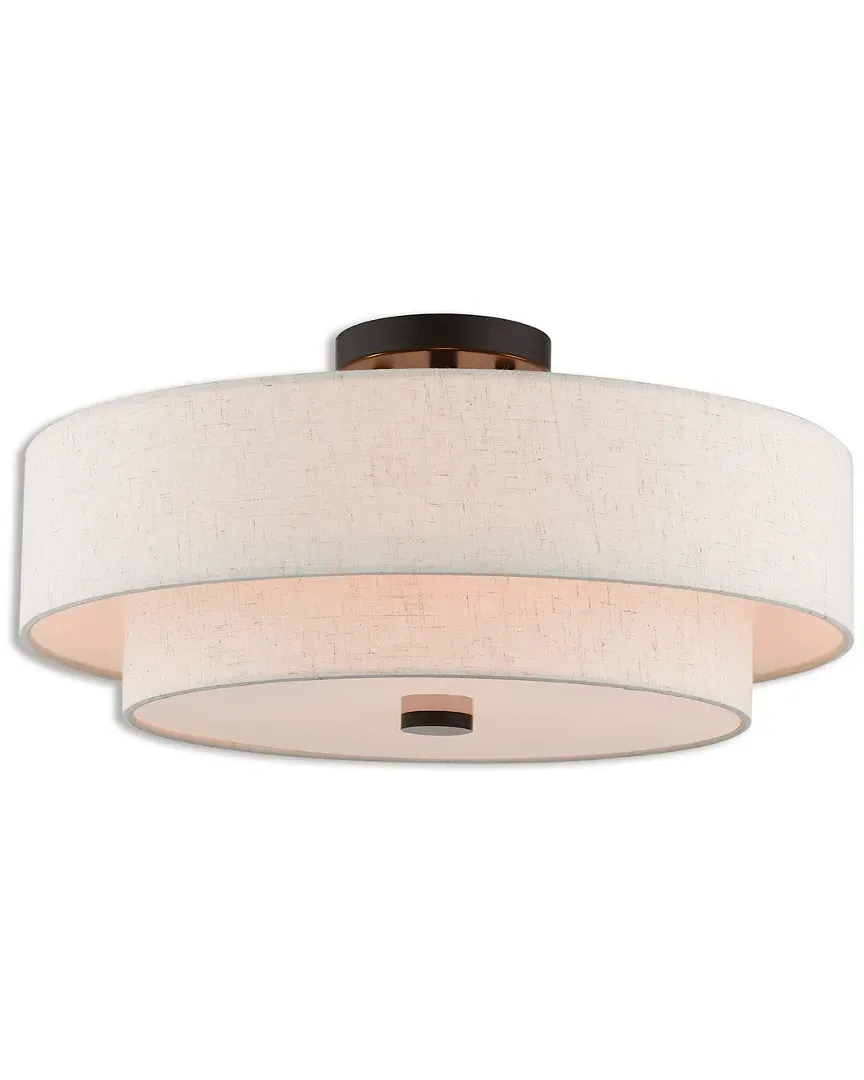 Claremont 4-Light Semi Flush Mount - English Bronze, Steel