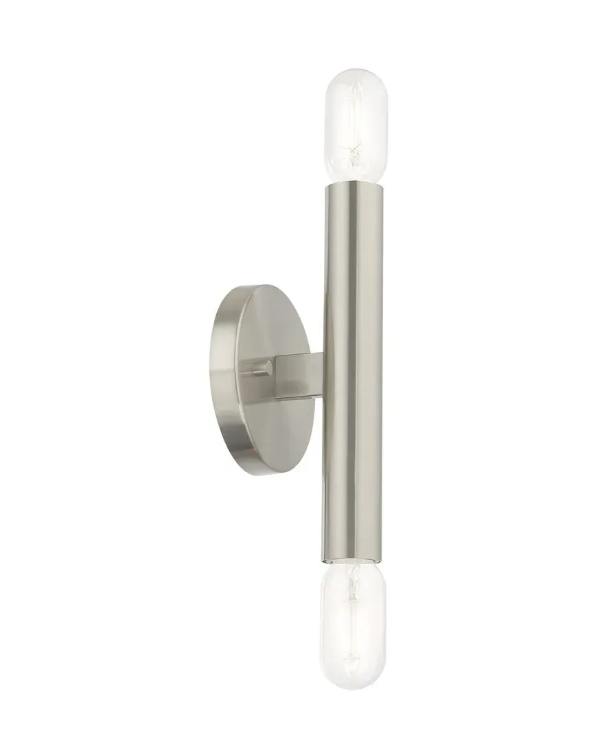 Copenhagen 2 Light ADA Wall Sconce - Brushed Nickel, Steel