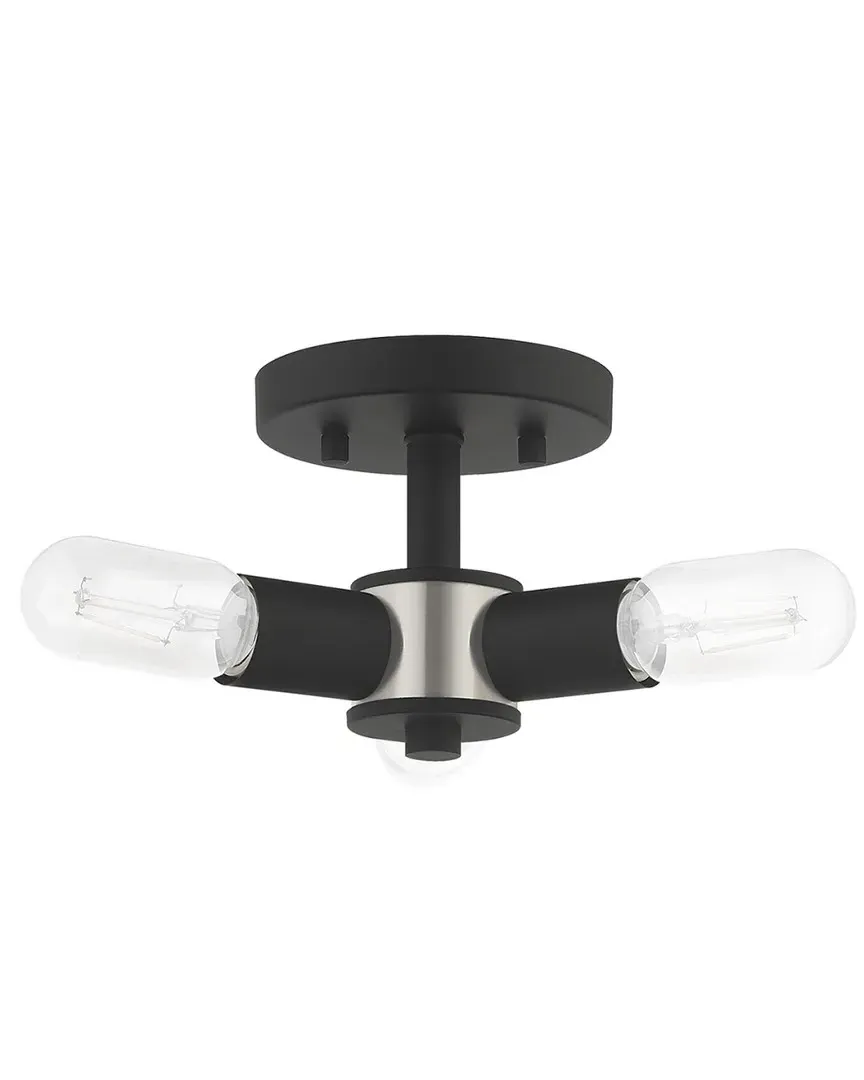 Copenhagen 3 Light Ceiling Mount - Black, Steel image