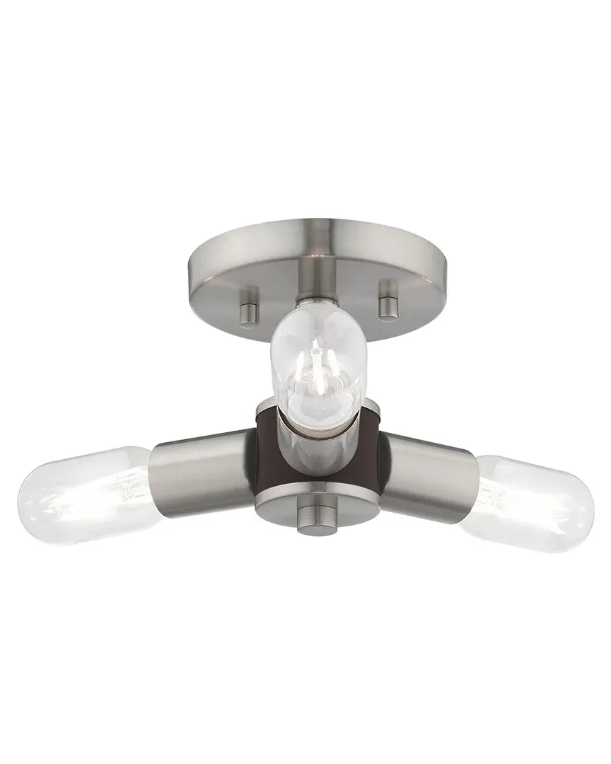 Copenhagen 3 Light Ceiling Mount - Brushed Nickel, Steel image