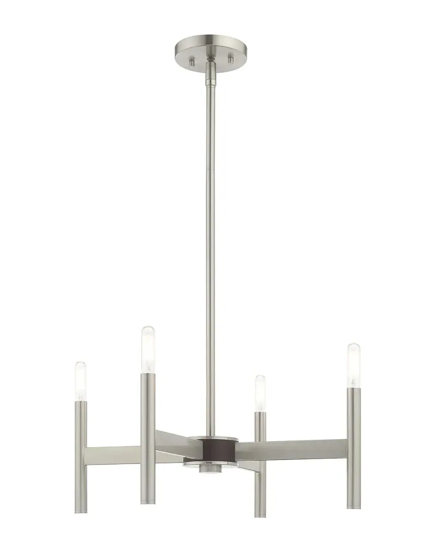 Copenhagen 4 Light Mini Chandelier - Brushed Nickel, Steel