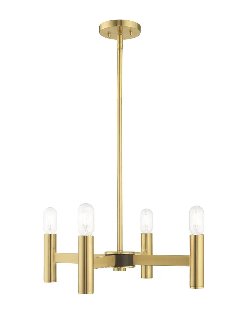 Copenhagen 4-Light Mini Chandelier - Satin Brass, Steel