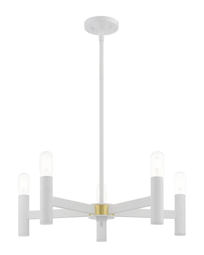 Copenhagen 5 Light Chandelier - White, Steel