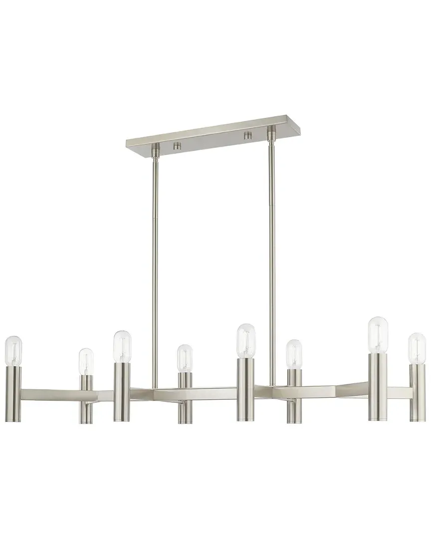Copenhagen 8 Light Linear Chandelier - Brushed Nickel, Steel